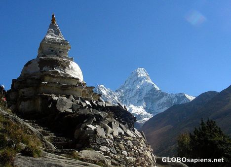 Postcard The stupa and the mountain