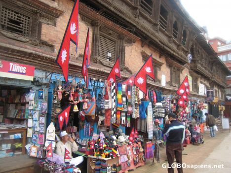 Postcard Bhaktapur Flag Shop