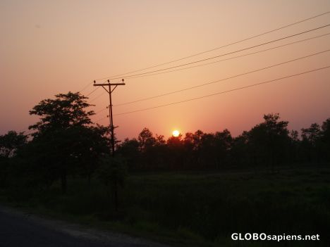 Postcard Sunset from Lumbini