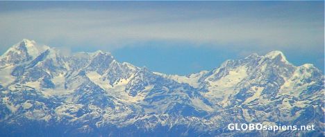 Postcard Himalaya Range from the plane