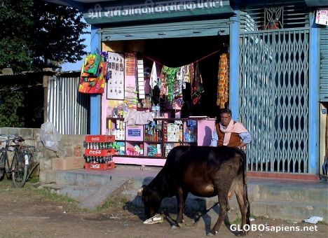 Postcard Pokhara street scene