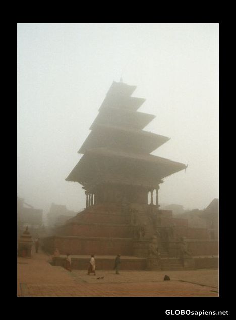 Postcard Misty morning in Bhaktapur