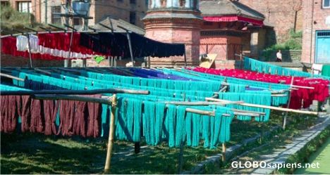 Postcard A kaleidoscope of cotton colours in Bhaktapur