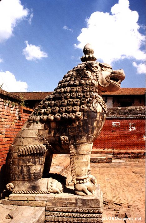 Postcard Lion at Bhaktapur