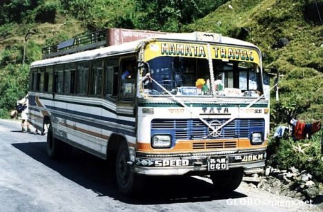 Postcard Bus transport in Nepal