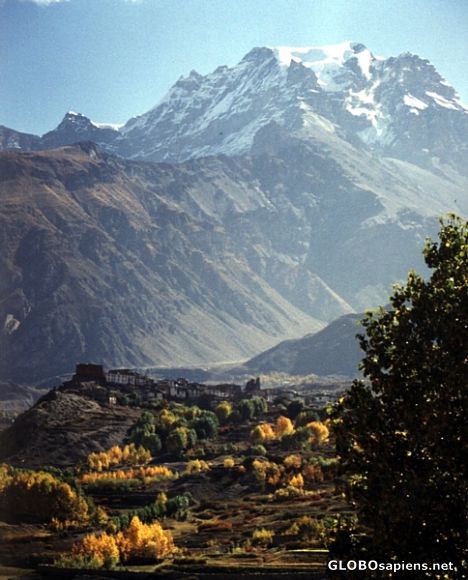Postcard Jharkot nestled beneath the mountain