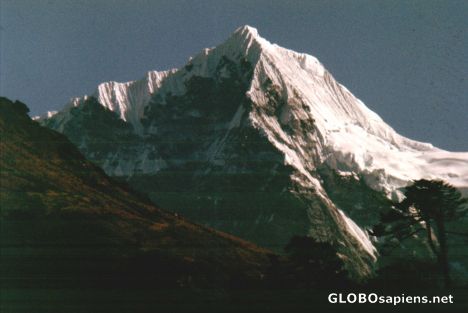 Postcard Himalaya-Flight, Look to the Mt. Everest 8.848 m