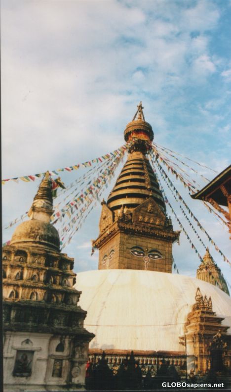 Postcard Monkey Temple Stupa