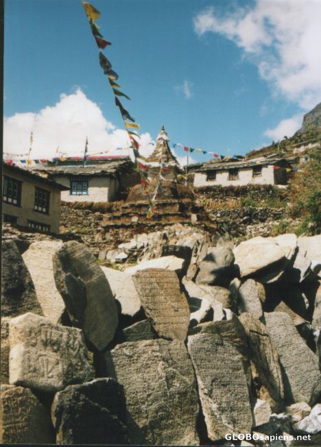 Postcard Tibeten Mani stones