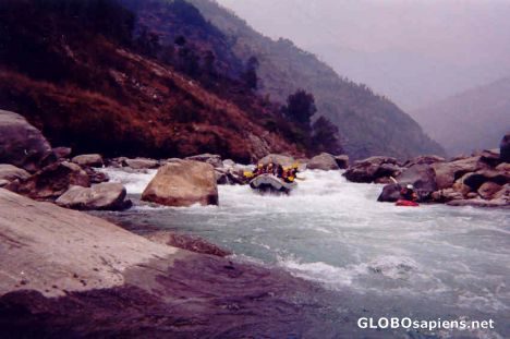 Postcard White water rafting on the Bhote Kosi