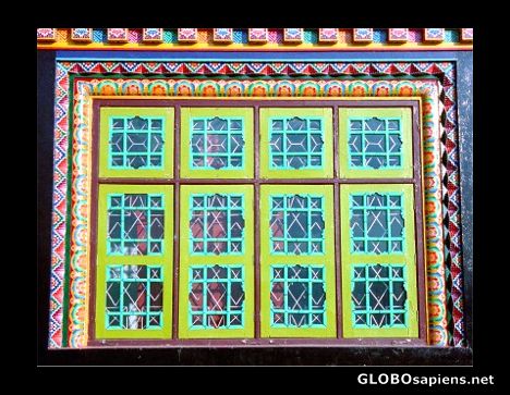 Postcard Monastery window, Nepal