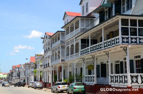 Postcard Paramaribo (SR) - the Waterfront houses