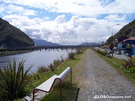 Postcard The Floodwall of Grey River NZ