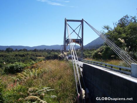 Postcard Suspension Bridge South Westland NZ