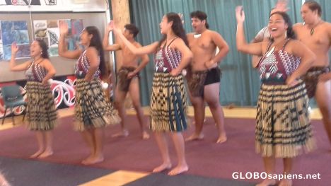Postcard Maori dancers