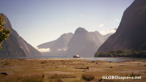 Postcard Milford Sound and the Mitre Peak