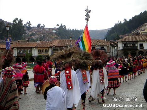 Postcard Inti Raymi festivities in Plaza de Armas