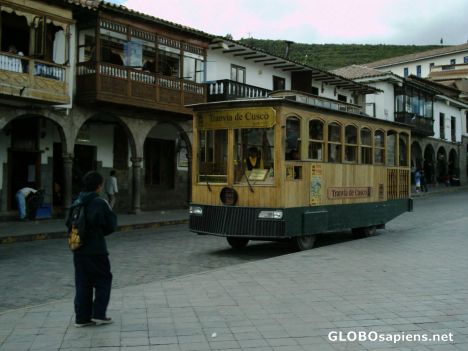 Postcard The town tram