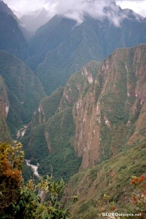 Postcard Inka Trail - View of Urubamba River Gorge