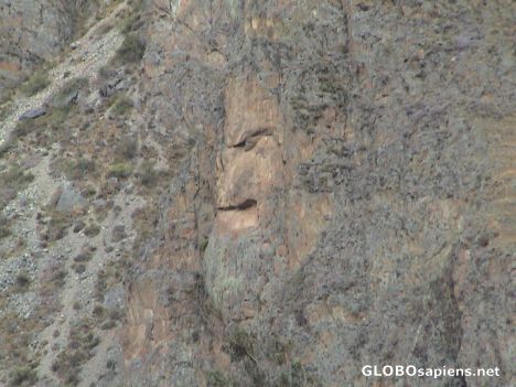 Postcard Face on a rock