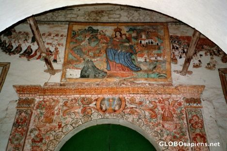 Postcard Fresco @ Entrance of Chinchero Church