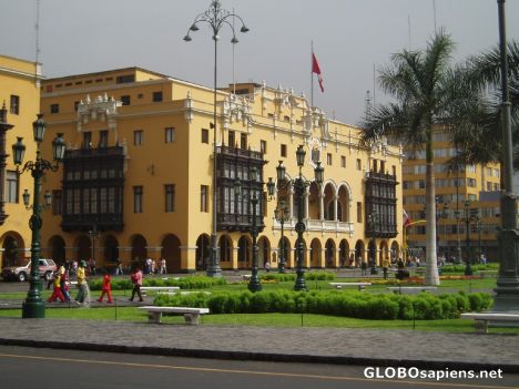 Postcard Spanish balconies in Lima