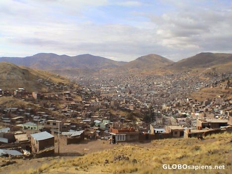 Postcard Puno, the capital of the Altiplano