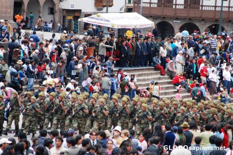 Postcard parade day in cusco