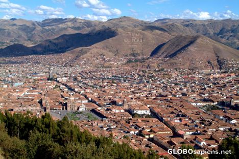 Postcard Cusco famous panorama