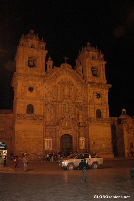 Postcard Plaza de Armas at Cusco at night
