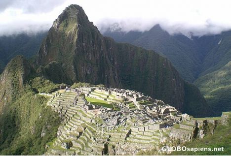 Postcard Machu Picchu City in Peru