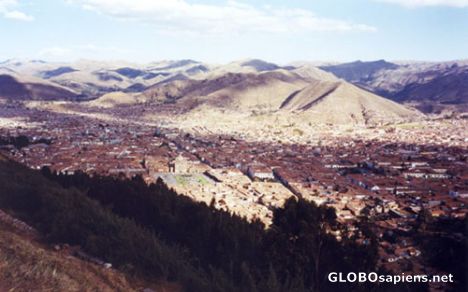 Postcard Cusco from the sacsayhuaman.