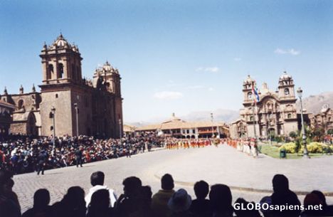 Postcard The Inti Raymi at the Plaza de Armas.