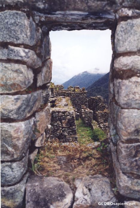 Postcard Sayacmarca fortress.