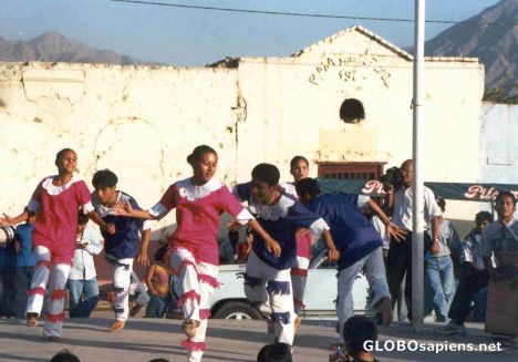 Postcard youth displaying afro-peruvian dancing