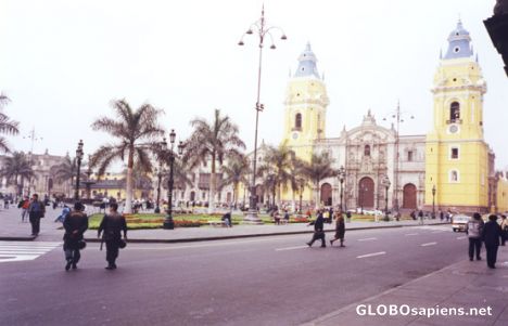Postcard Plaza de armas of Lima.