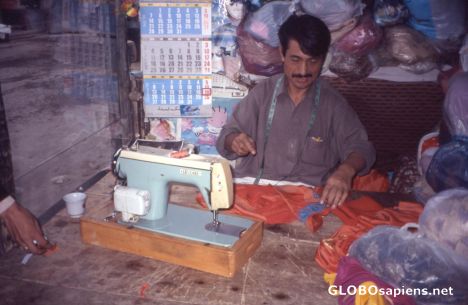Postcard Skardu, Pakistan, Bazaar, The Tailor