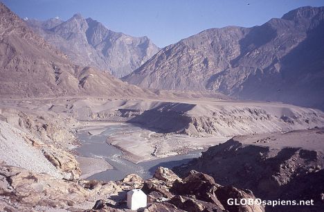 Postcard Pakistan 2008, Confluence Gilgit and Indus Rivers