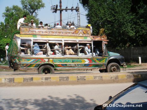 Postcard Peshawar road transport