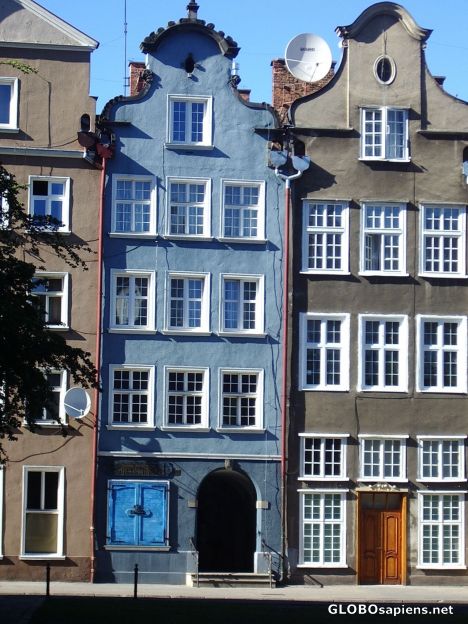 Postcard Blue door in Gdansk