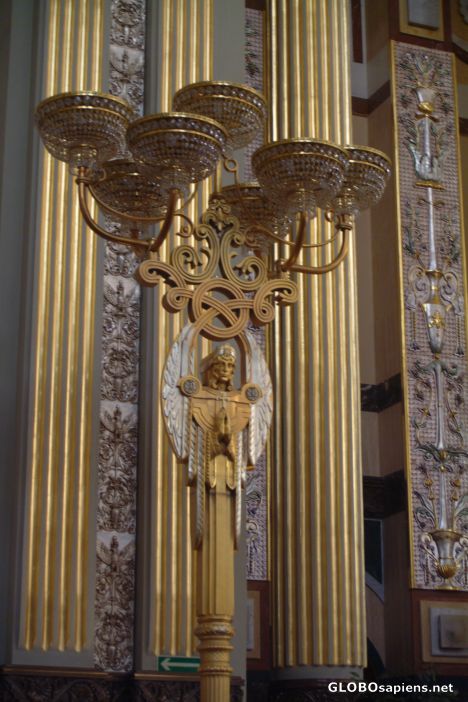 Postcard basilica - lamp with an angel