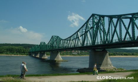 Postcard Bridge on the River Vistula in Wloclawek