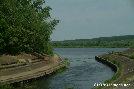 Postcard Zgłowiaczka River in Włocławek