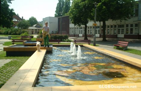Postcard Fountain in Wloclawek