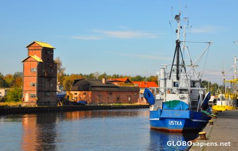 Postcard Ustka (PL) - The Fishing Harbour