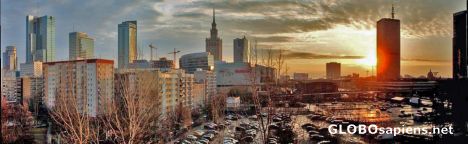 Postcard Poland,Warsaw,Warsaw panoramic picture