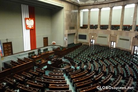 Postcard Conference room of Sejm (RP)