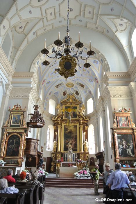 Postcard Church in Kazimierz Dolny - interior