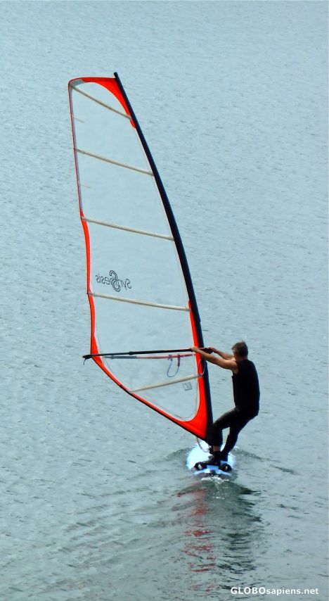 Postcard Lake Solina - Windsurfing