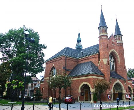Postcard Nowy Sącz - church